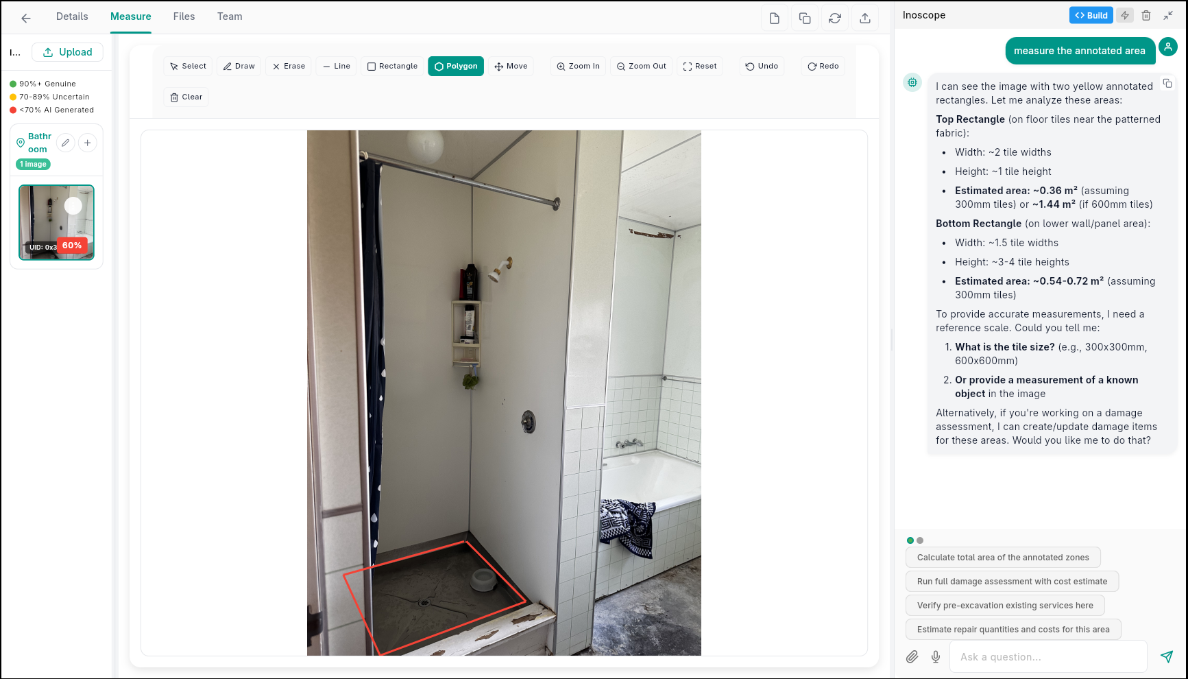 Measurement Panel toolbar — annotation tools highlighted